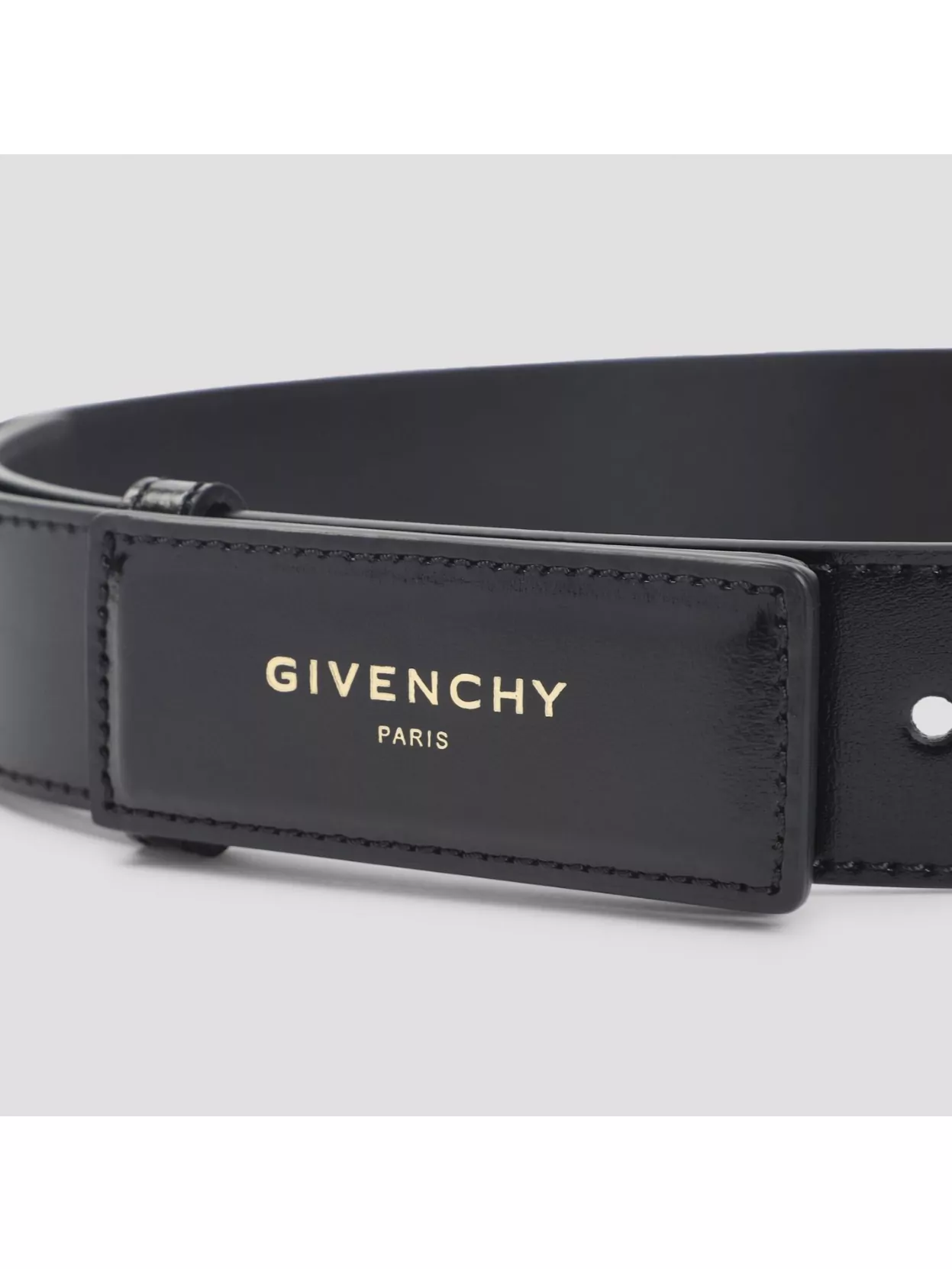 Givenchy 35 Mm Label Belt With Multiple Holes In Black