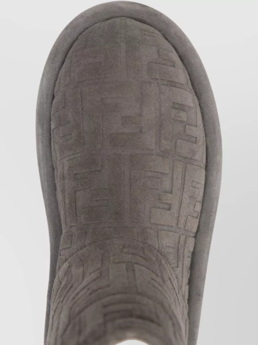 Fendi City Boots Embossed Pattern Flat Sole