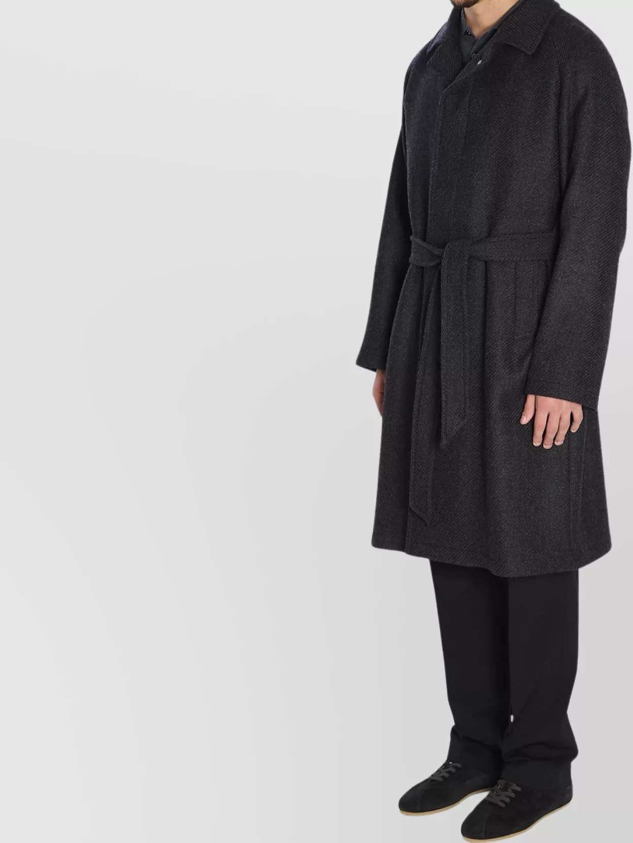 Tagliatore Midi Coat With Raglan Sleeves And Belt In Black