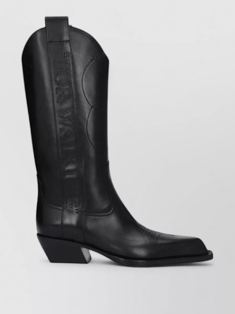 Off-White Leather High Heel Cowboy Boots
