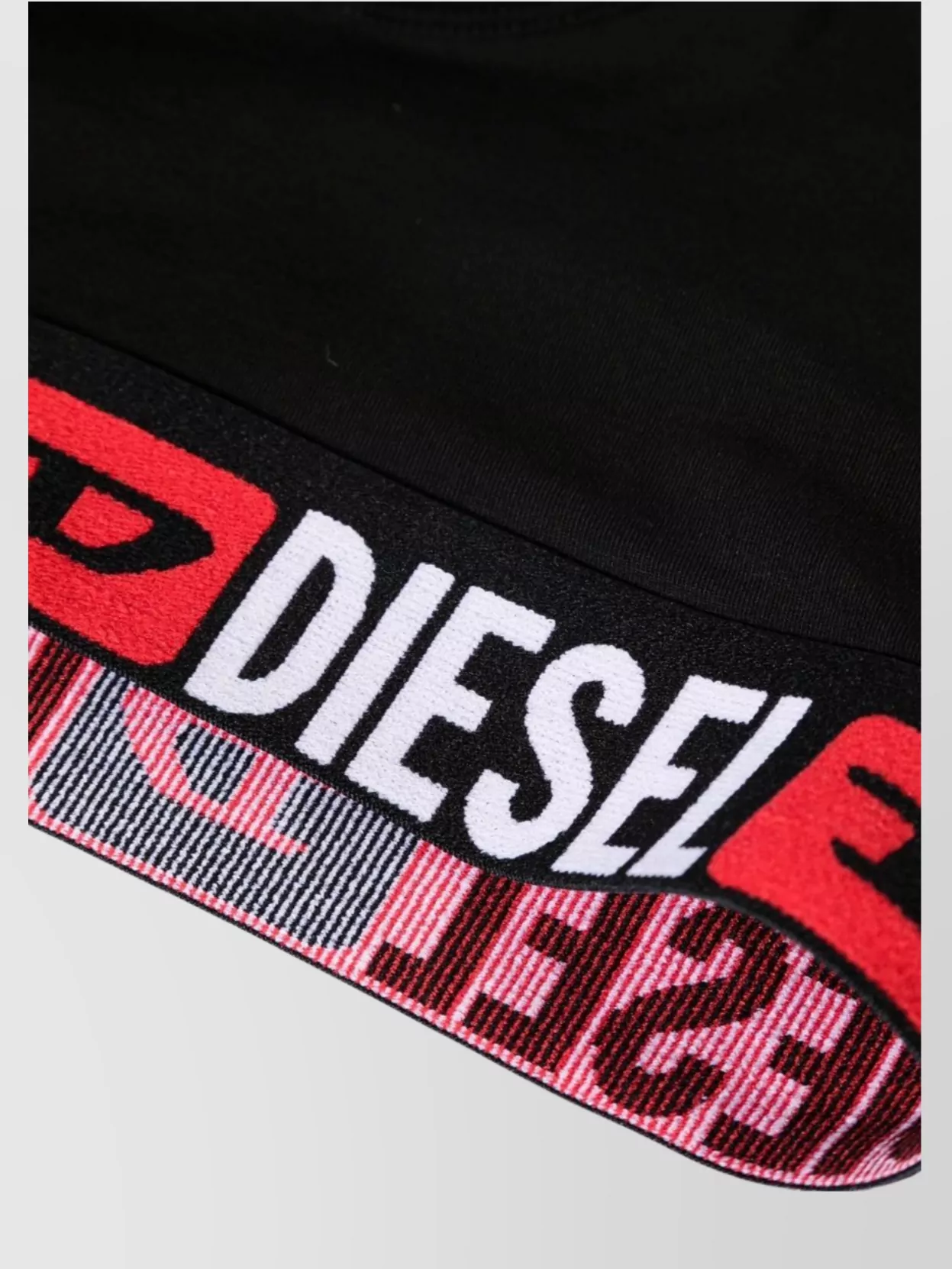 Diesel Logo Elastic Ribbed Cotton Bra