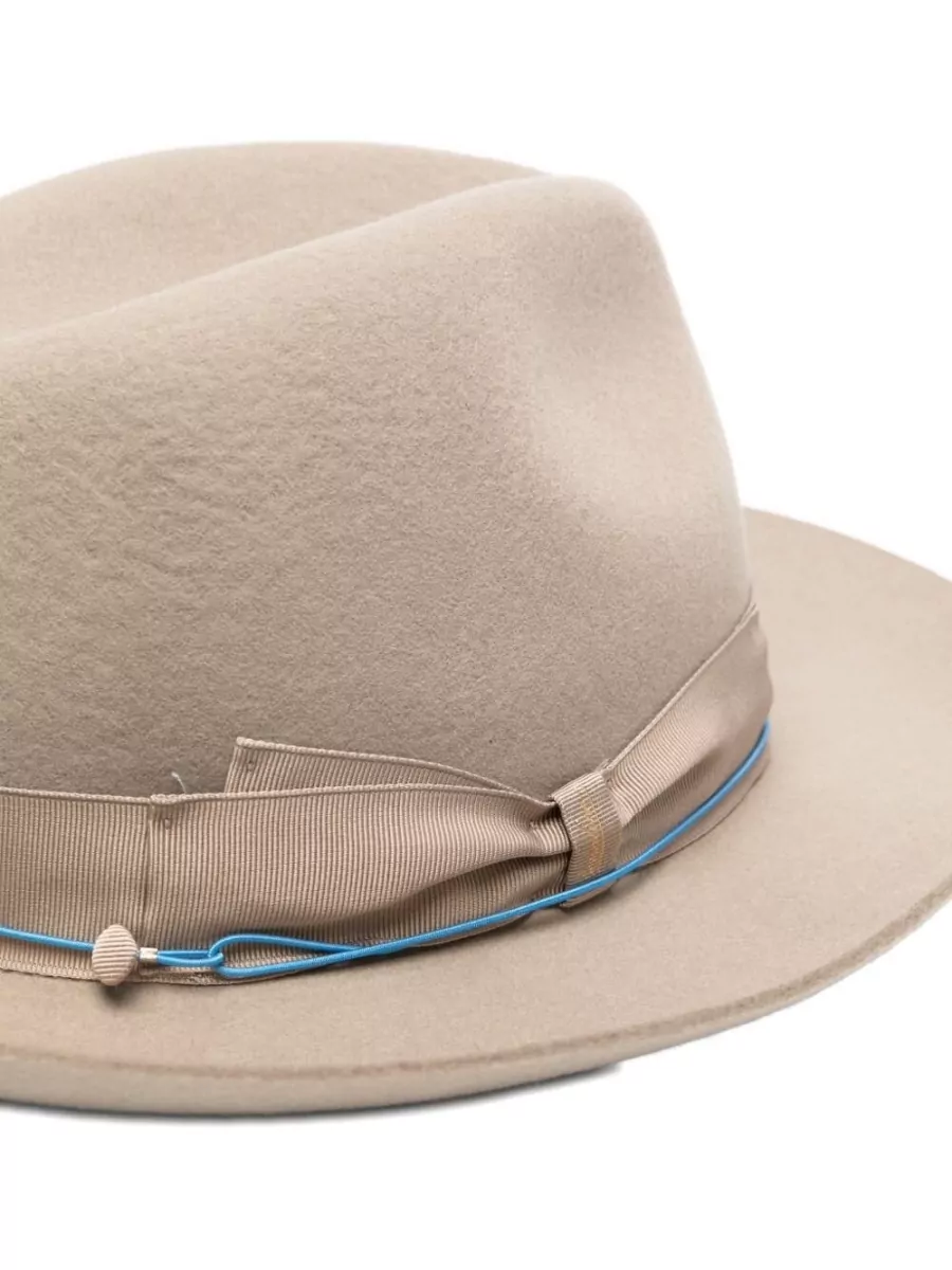 Borsalino Cashmere And Wool Hat With Ribbon Detail