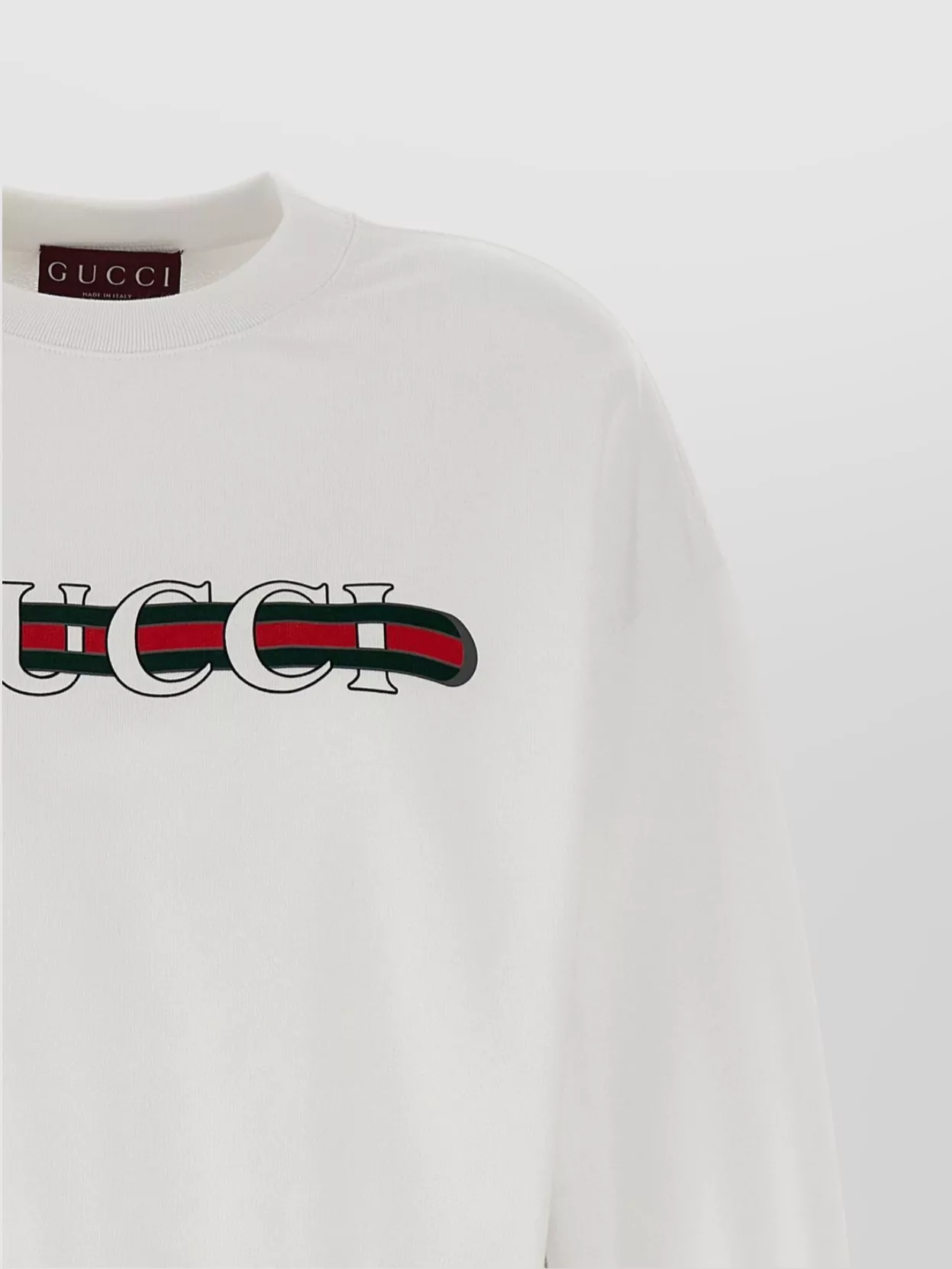 Gucci Crew Neck Sweatshirt With Ribbed Cuffs And Hem
