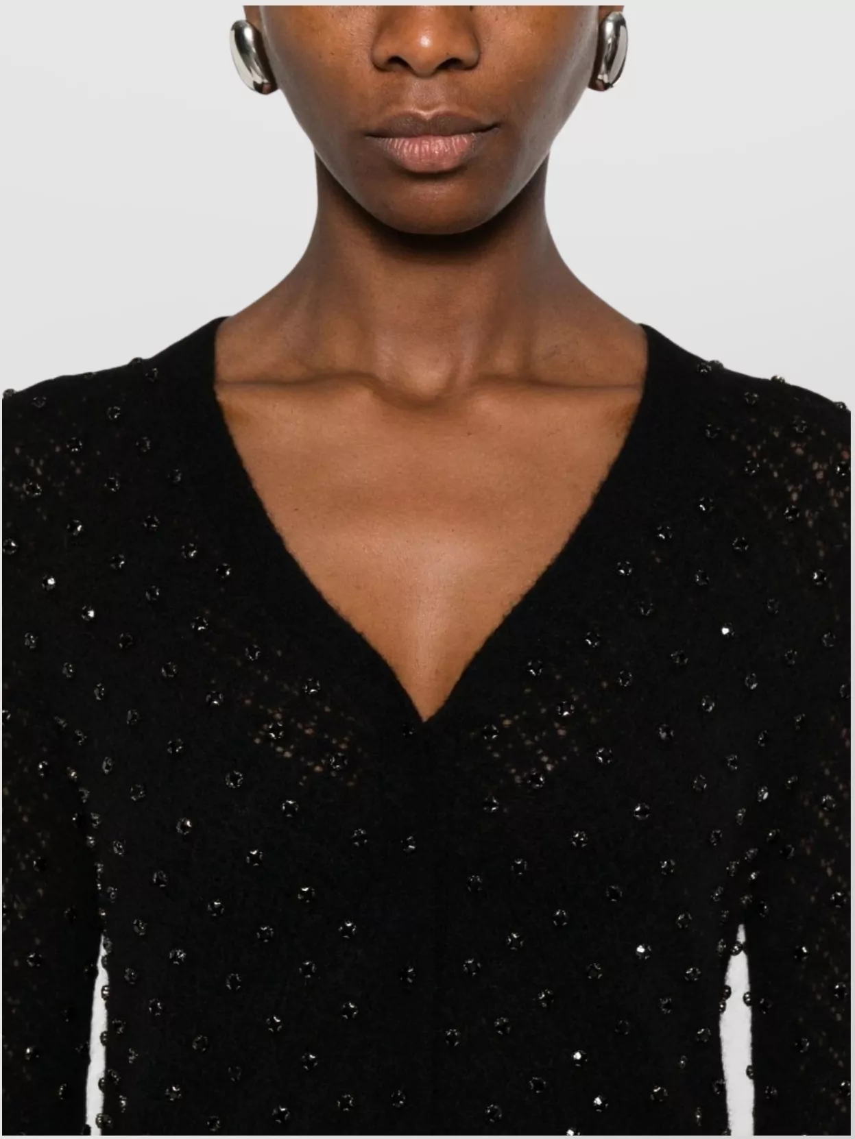 S Max Mara Cropped Mohair Cardigan Rhinestone Design