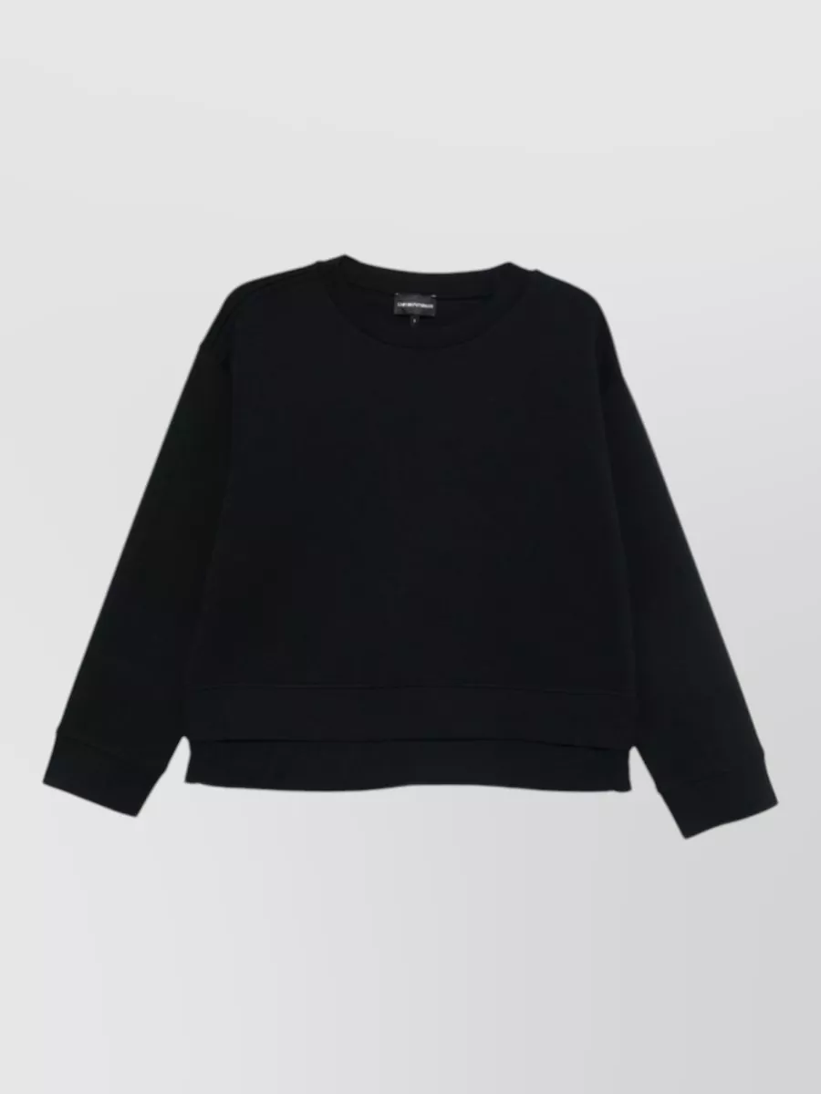 Emporio Armani cotton crew neck long sleeve sweatshirt