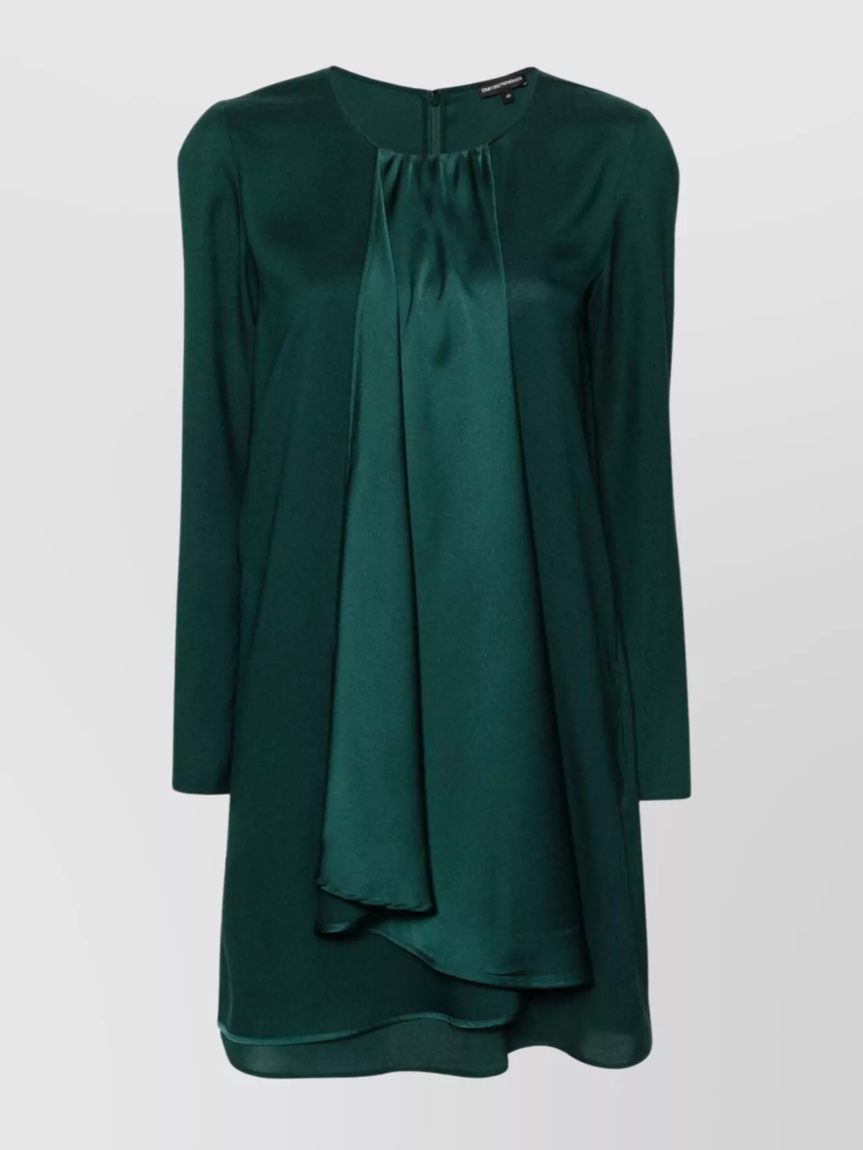 Emporio Armani Draped Panel Detail Long Sleeve Dress