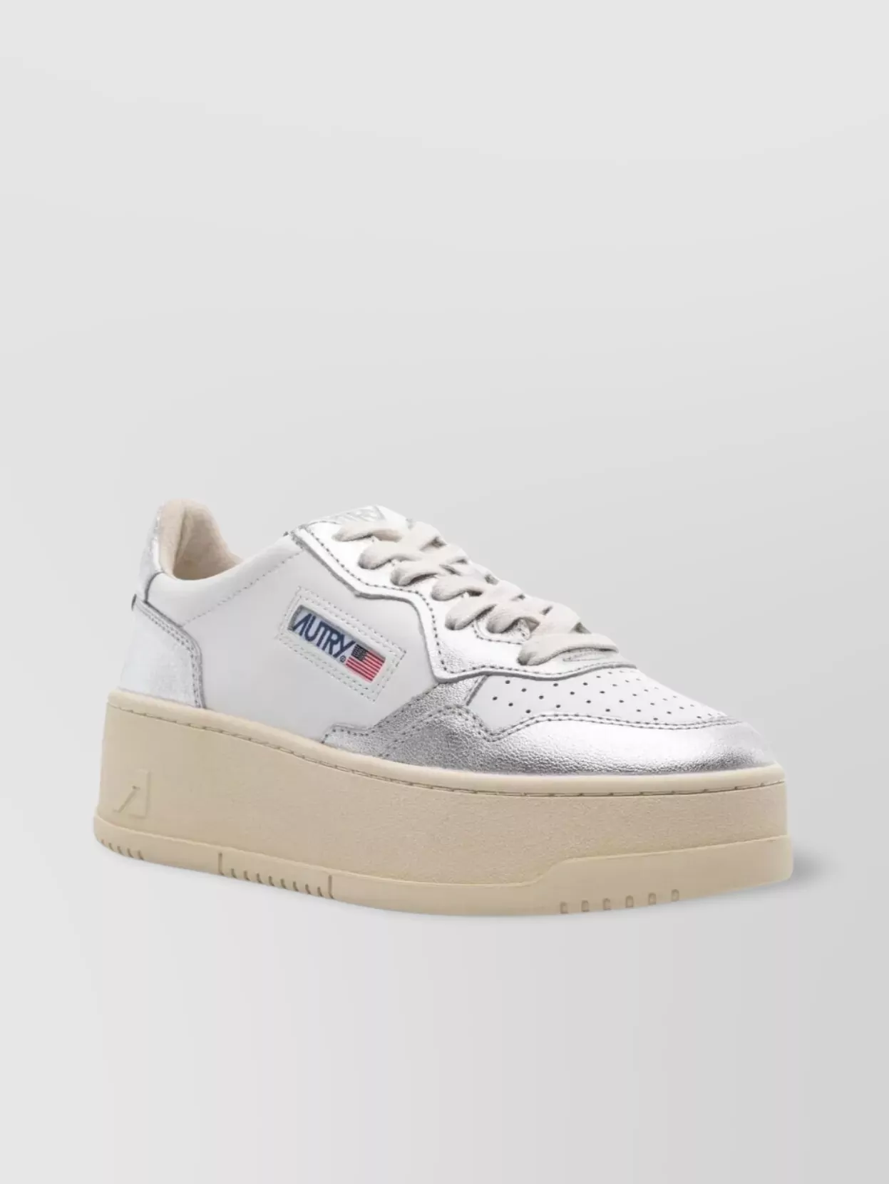 Autry Low Leather Sneakers Metallic Finish