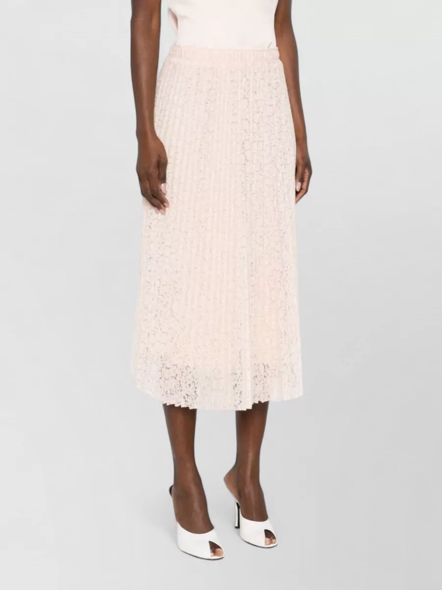 Ermanno Scervino Long A Line Lace Midi Pleated Skirt