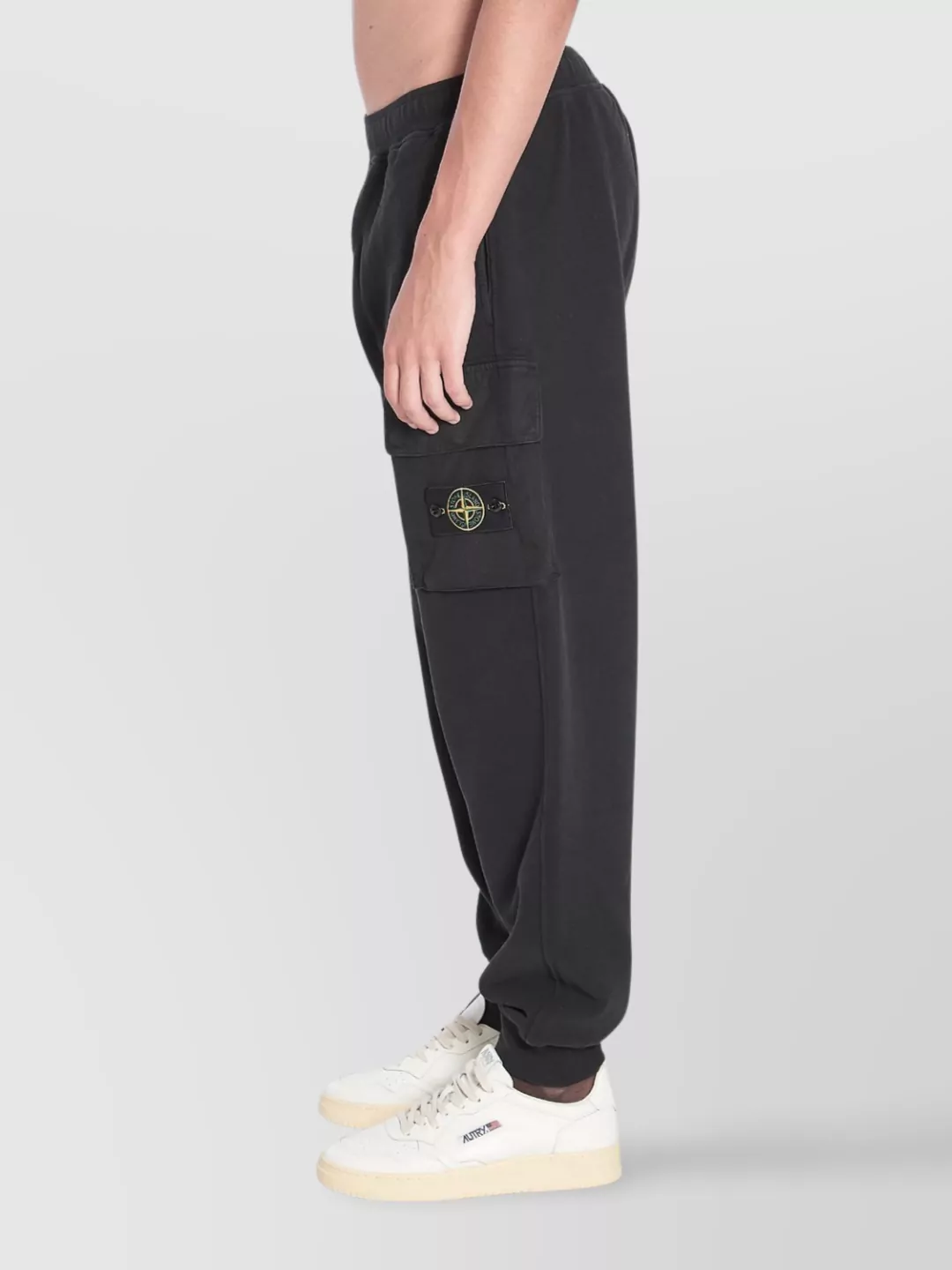 Stone Island Jogger Pants Sweatshirt Fabric Pockets In Black