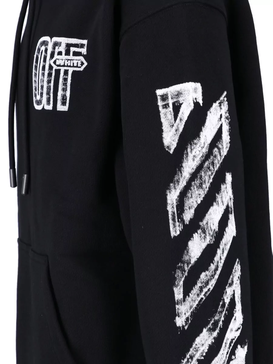 Off-White Cotton Graphic Hoodie