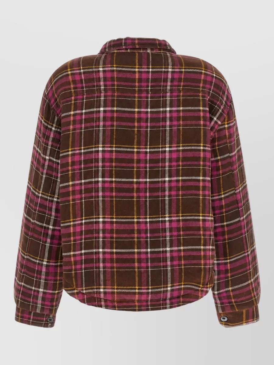 R13 Cropped Padded Checked Overshirt