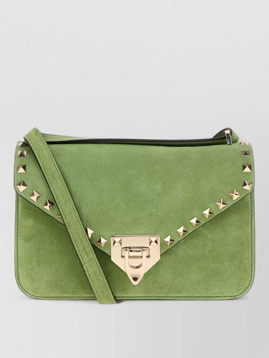 Valentino Garavani rockstud spike suede shoulder bag
