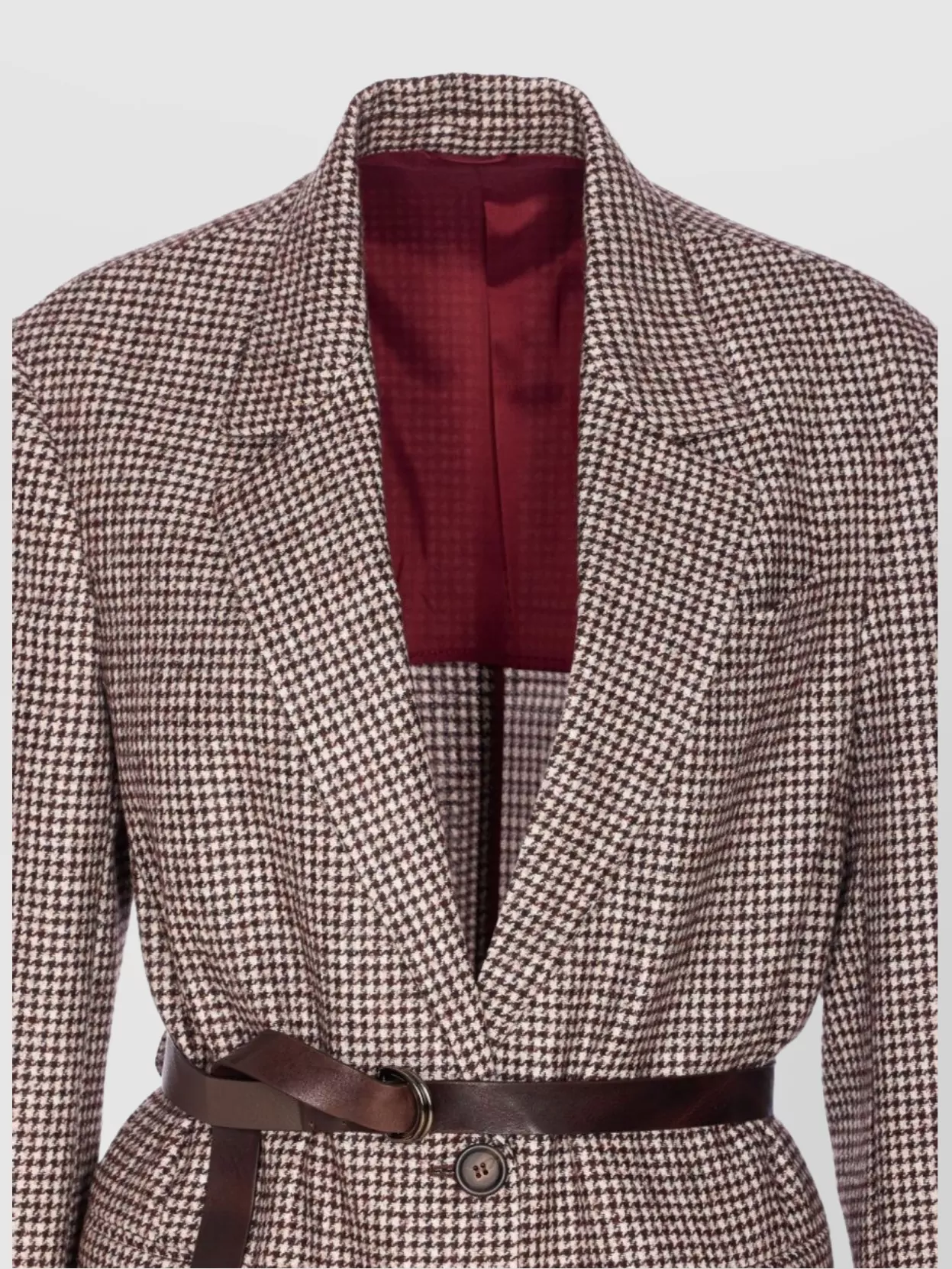 Brunello Cucinelli Double-Breasted Wool Jacket With Belted Waist