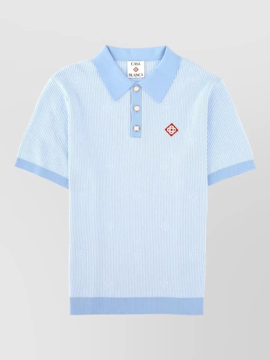 Casablanca striped cotton polo shirt