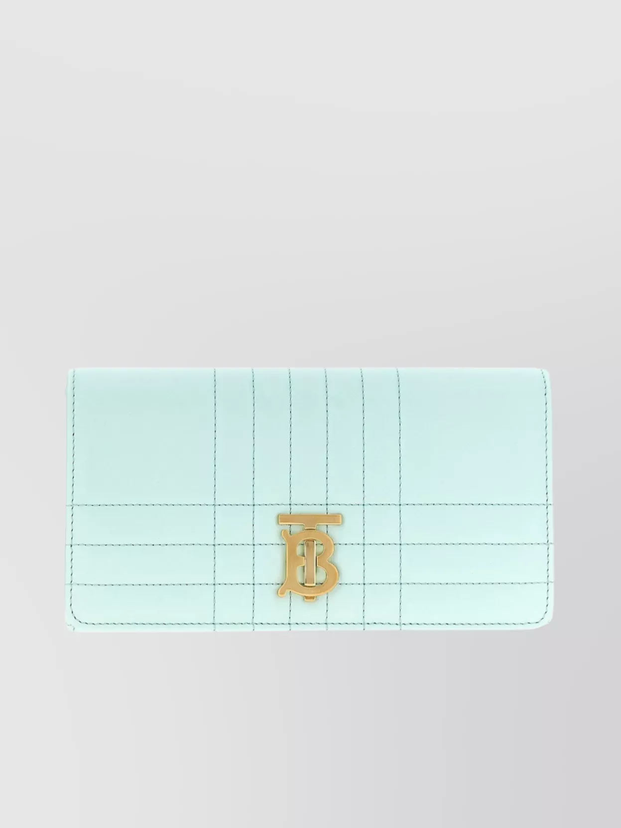 Burberry Chain Strap Quilted Foldover Top Cardholder In Blue