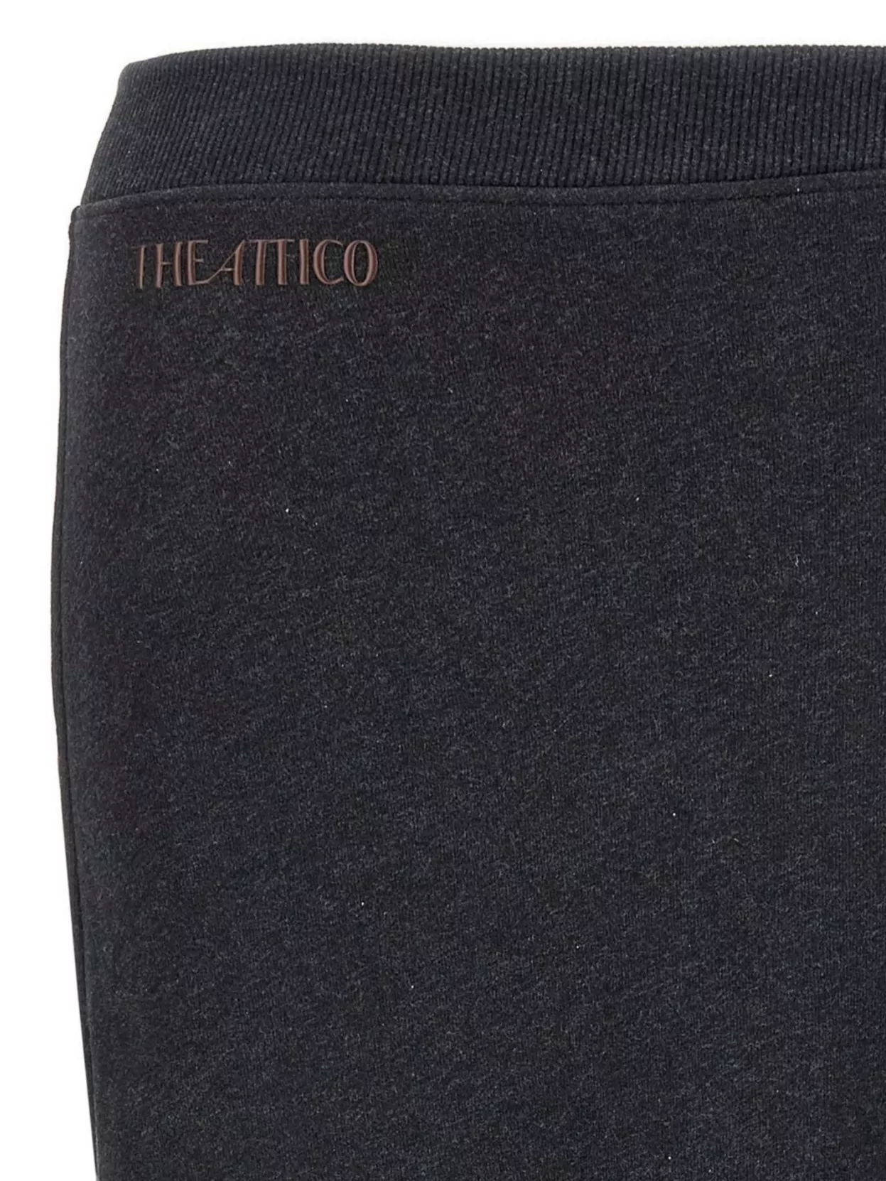 Attico Ribbed Waist Midi Skirt With Side Slit