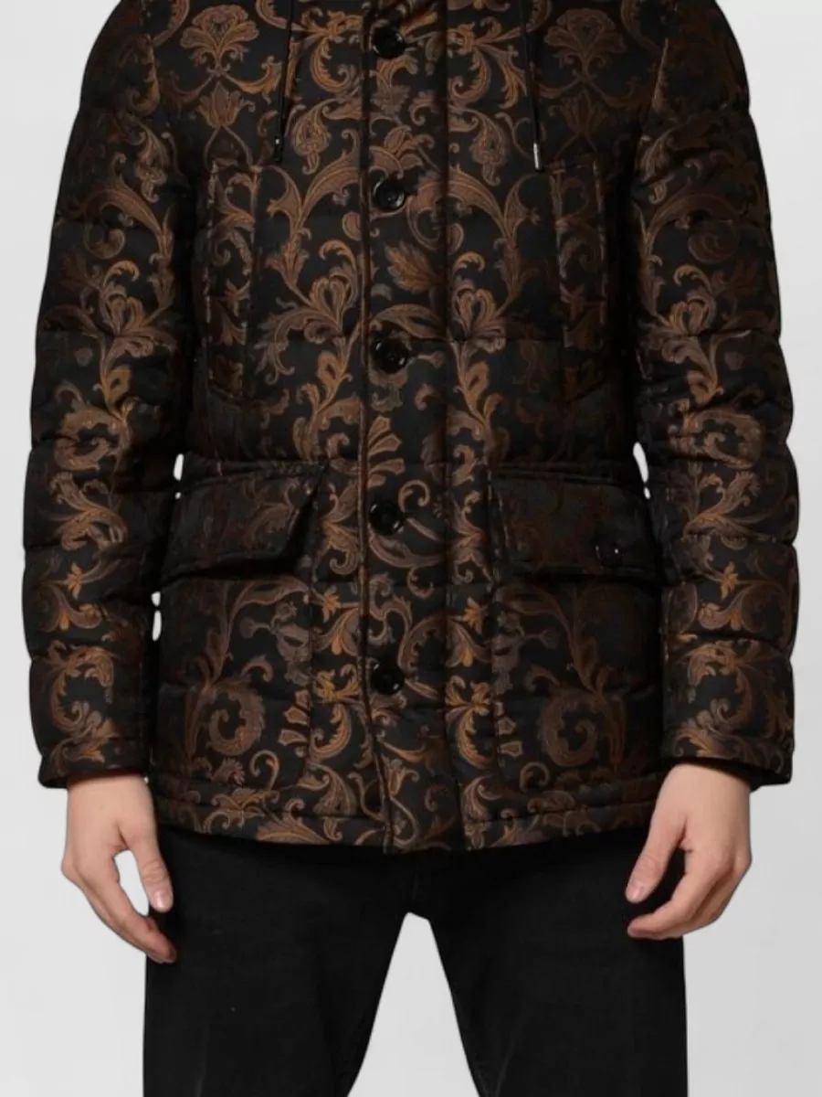 Dolce&Gabbana Floral jacquard quilted hooded puffer jacket