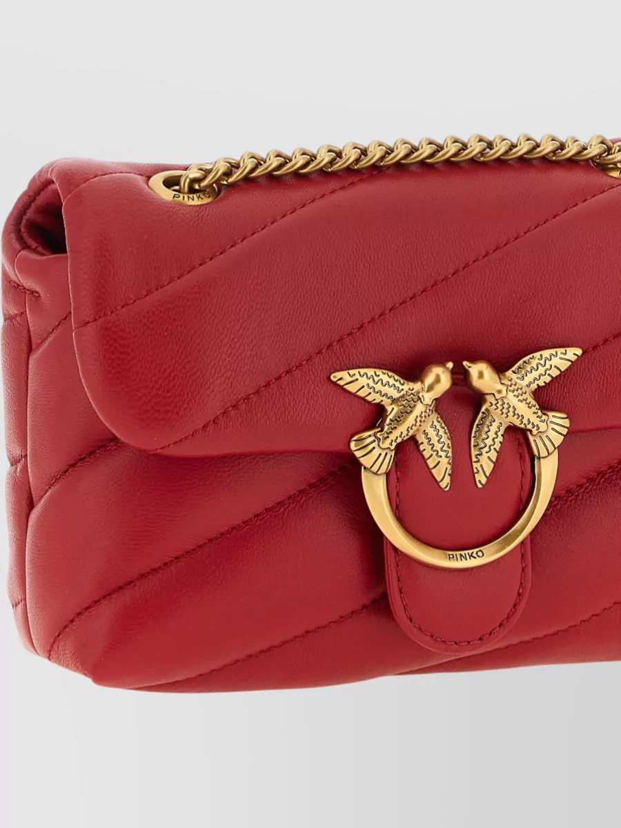 Pinko Love Bag Puff Baby Love Puff Lamb Leather Quilted Shoulder Bag