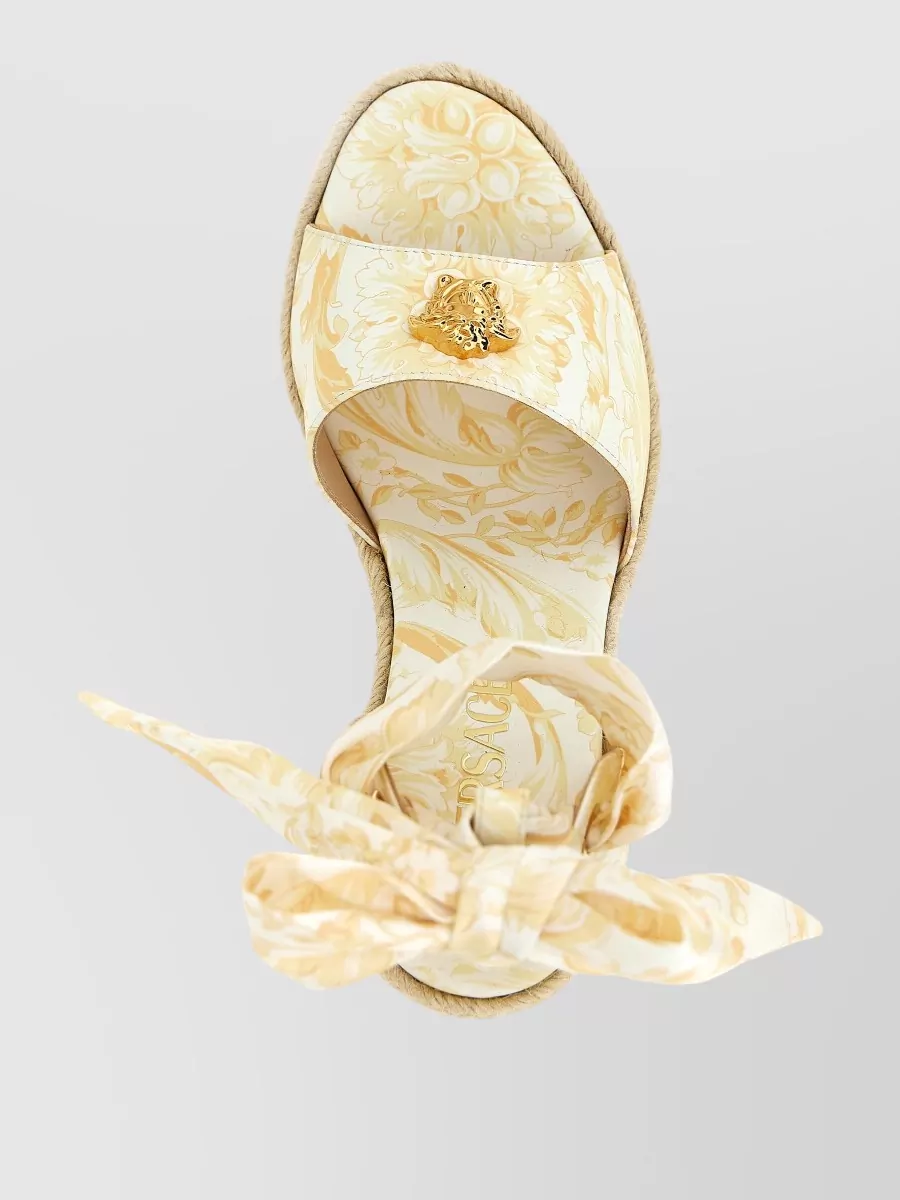 Versace Leather Wedge Espadrilles