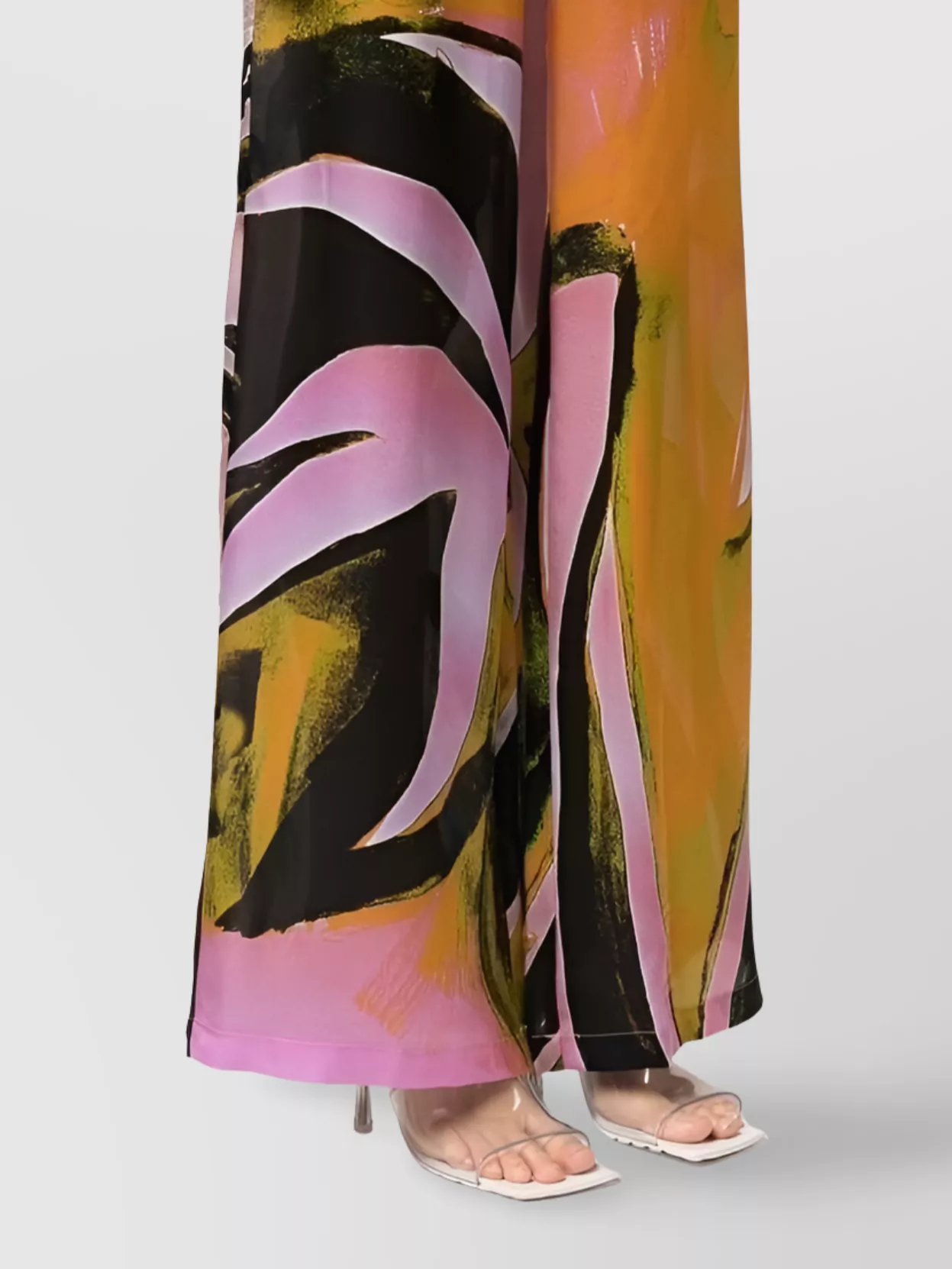 Shop Louisa Ballou Abstract Print Wide Leg Trousers