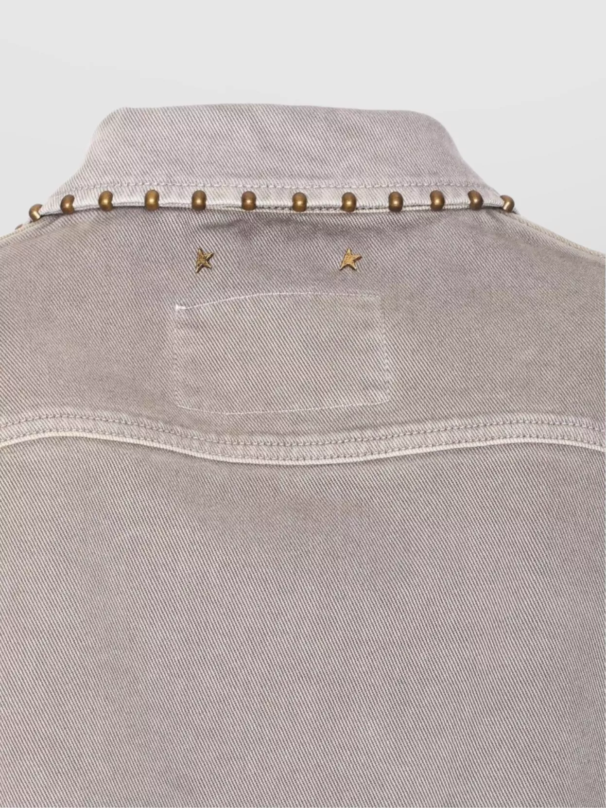 Golden Goose Denim Jacket With Studded Collar And Pockets