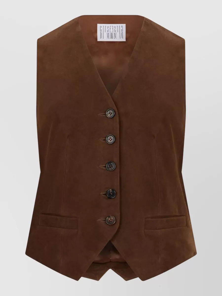 Giuseppe Di Morabito suede slim-fit vest