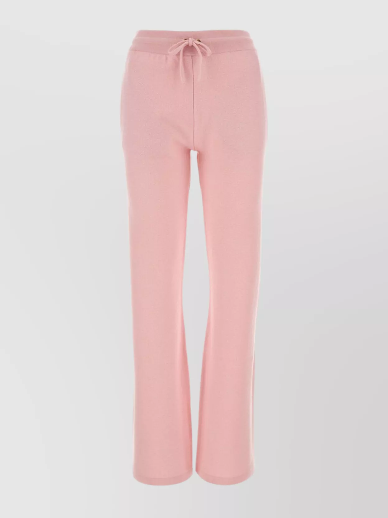 Shop Versace Wool Blend Ribbed Flared Leg Trousers In Pastel