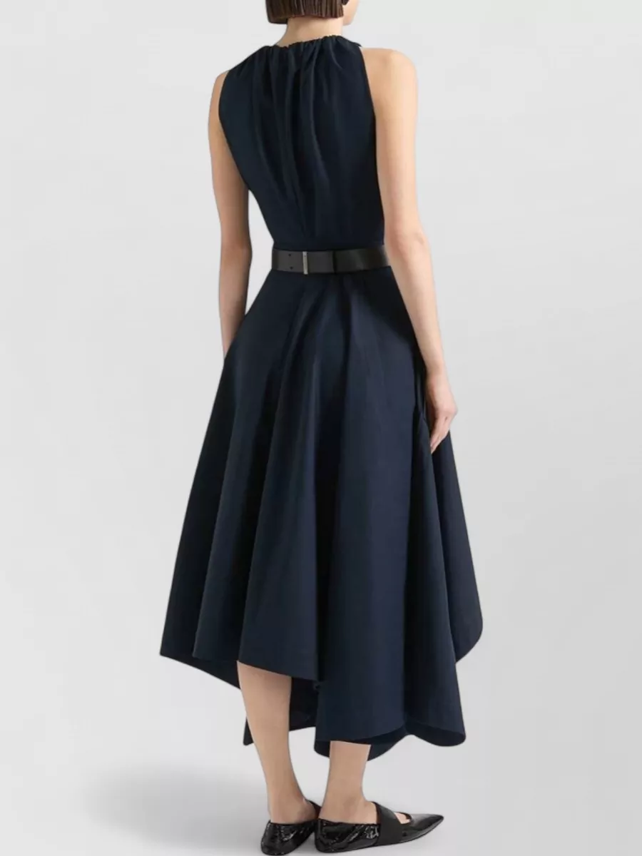 Givenchy Cotton Asymmetric Sleeveless Maxi Dress