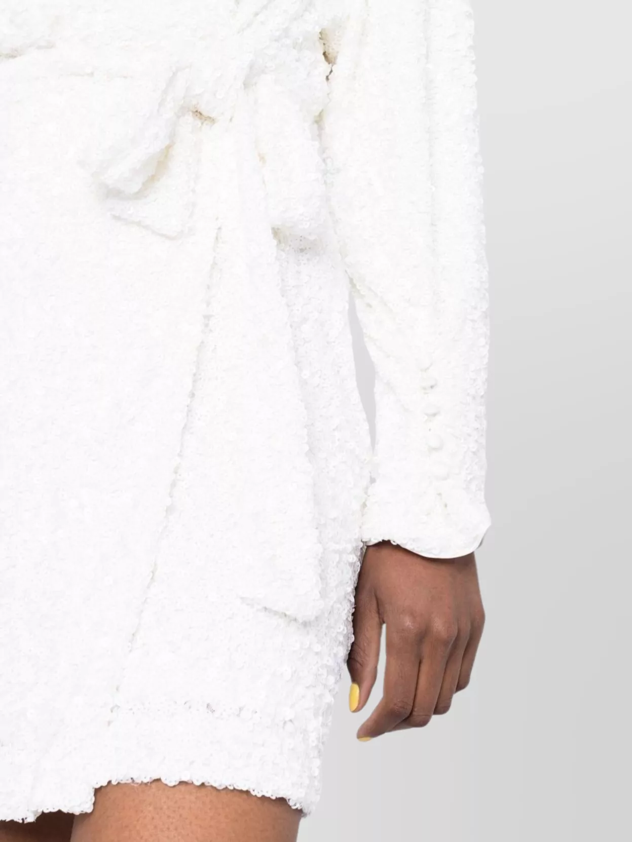 Rotate Belted Long Sleeve Wrap Dress