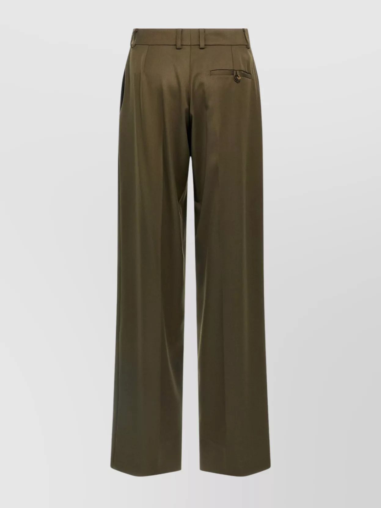 Stella Mccartney Tailored Wool Trousers With Pockets And Loops In Green