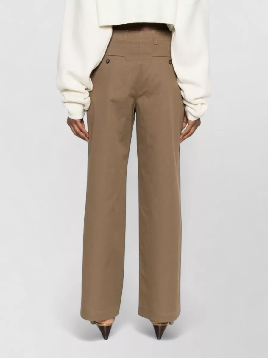 Totême Organic Cotton Trousers Pleated Front Wide Leg