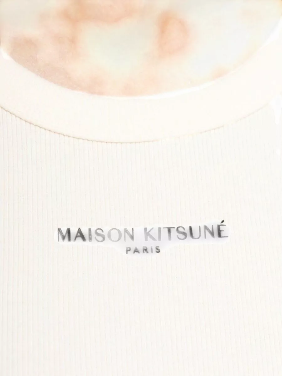 Maison Kitsuné Ribbed Organic Cotton Logo Tank Top