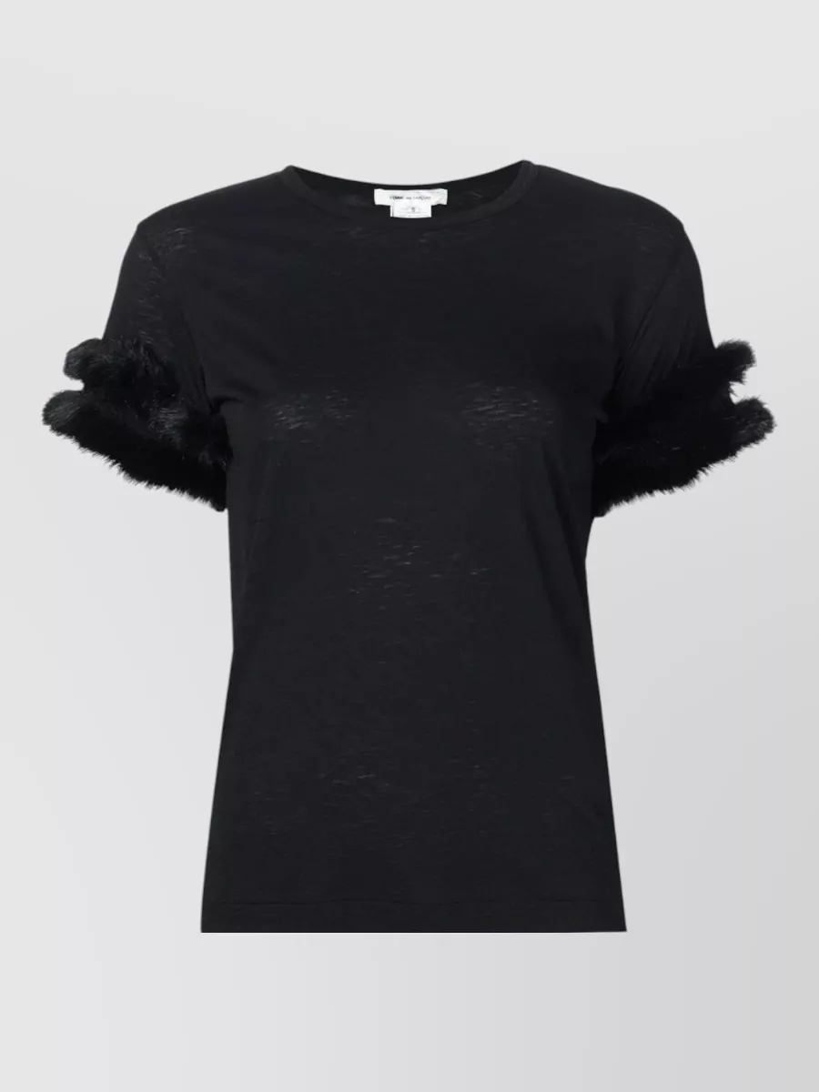 Comme des Garçons faux fur trim t-shirt