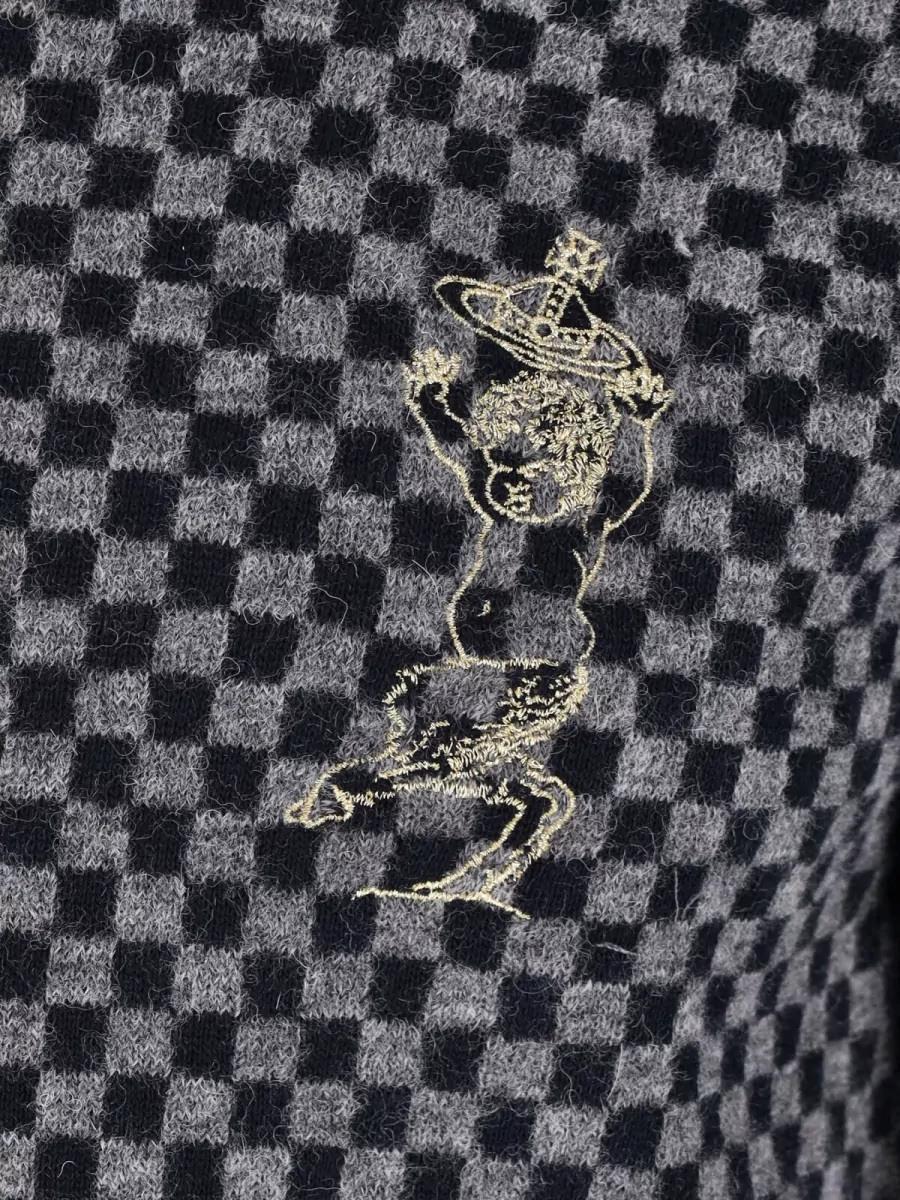 Vivienne Westwood Alpaca-Blend Checked Crewneck Sweater