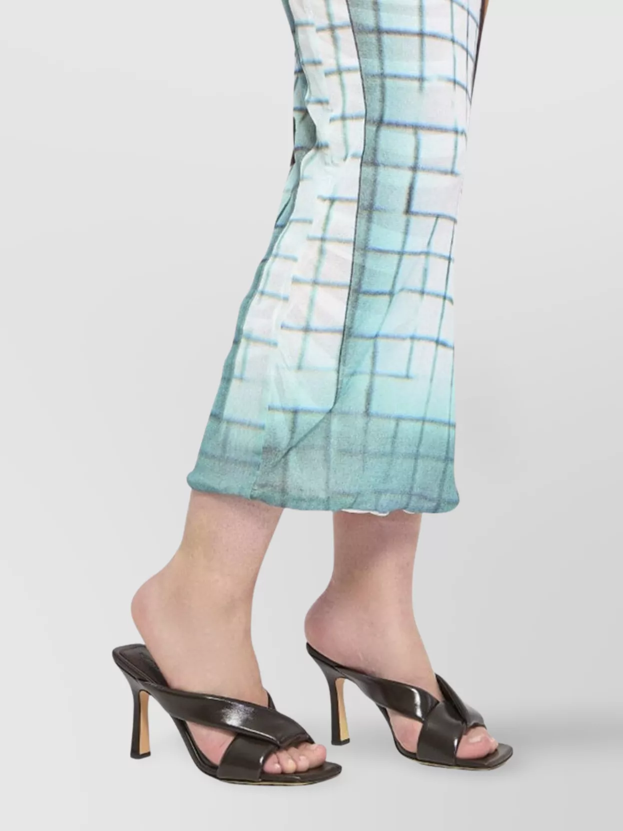 Jean Paul Gaultier Mesh High Neck Long Dress Printed "Fire"