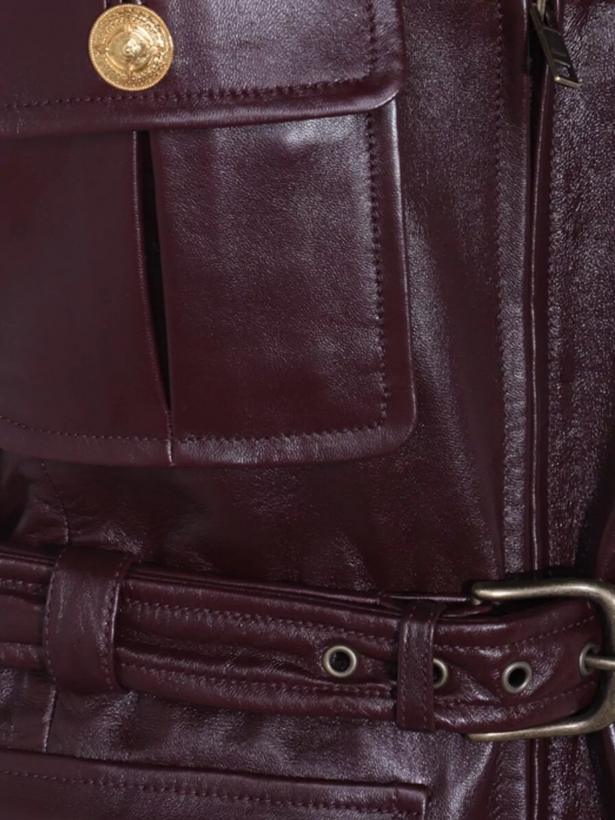 Chloé Leather Belted Waist Sleeveless Jacket