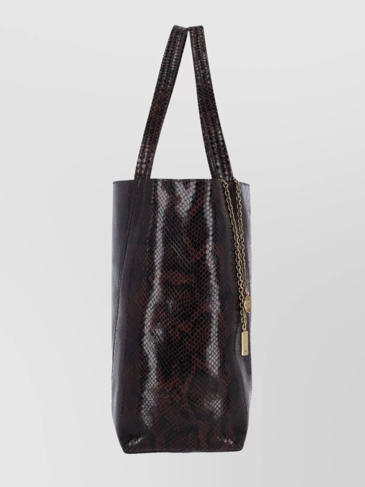 Chloé Snake Print Chain Detail Tote Bag