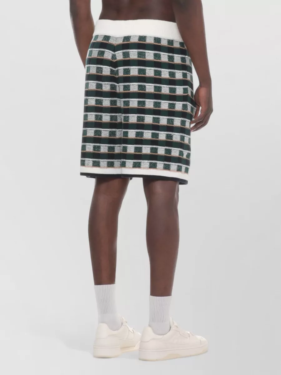 Casablanca Checked Cotton Bermuda Shorts