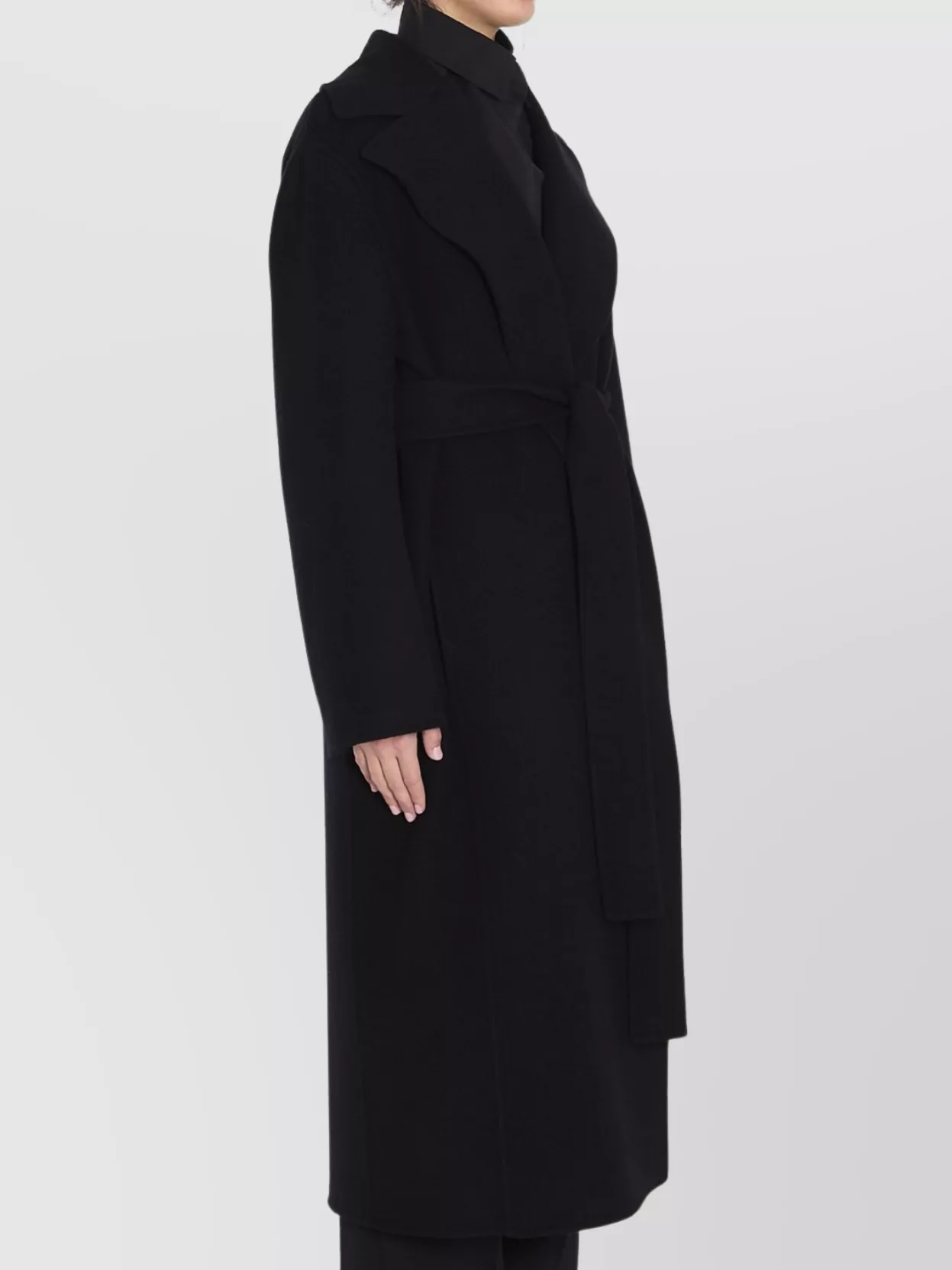 The Row Double-breasted Wool Blend Coat In Black