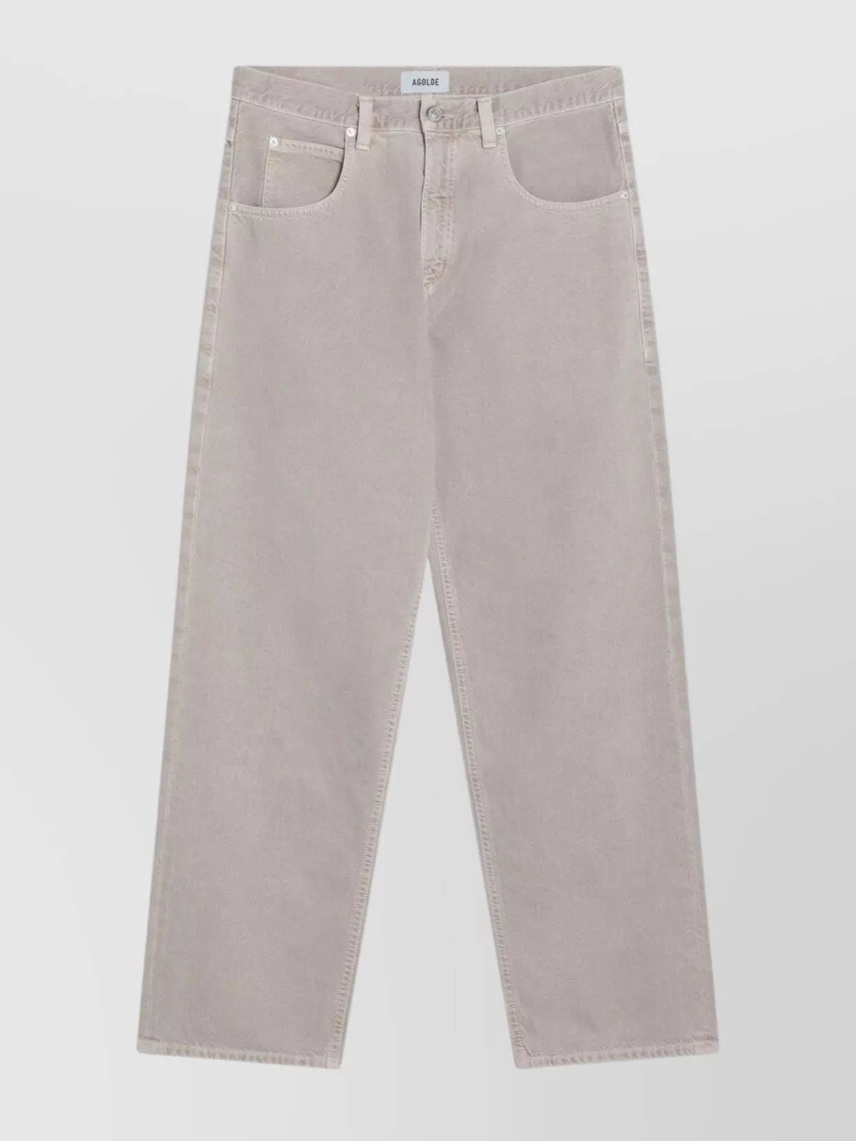 Agolde Trousers Regenerated Denim Belt Loops In Metallic