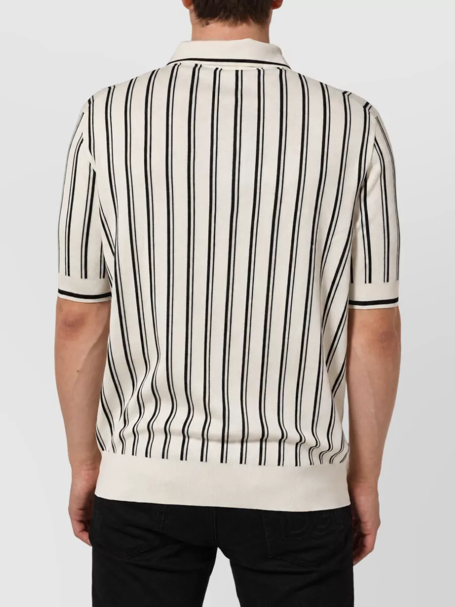 Dolce&Gabbana Silk Striped Polo Shirt