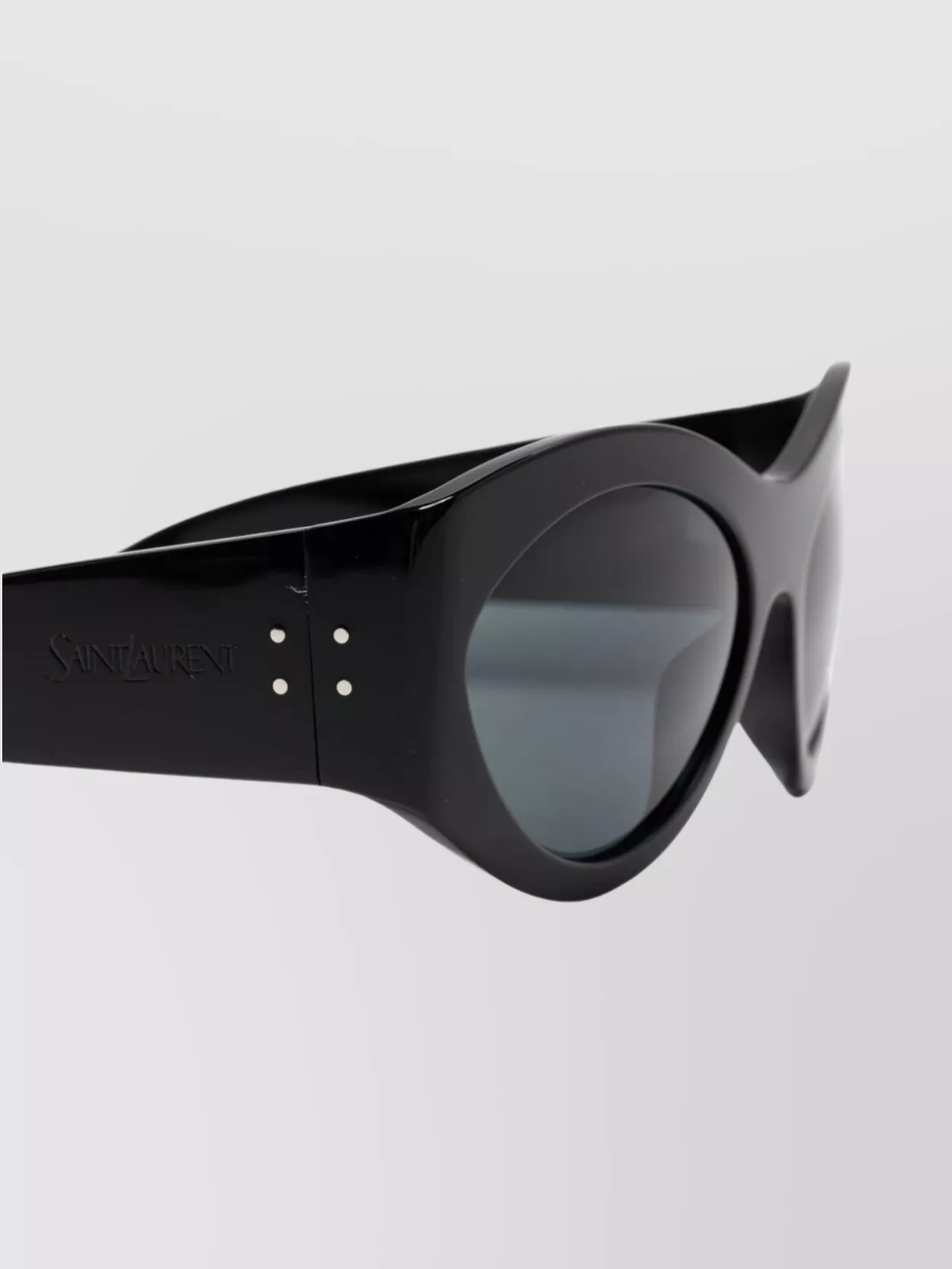 Saint Laurent Curved Arm Oval Frame Sunglasses