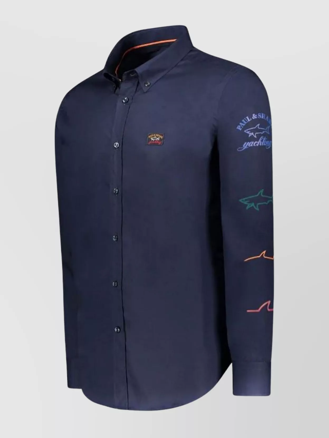 Paul & Shark Collared Shirt Button-down Long Sleeves In Blue