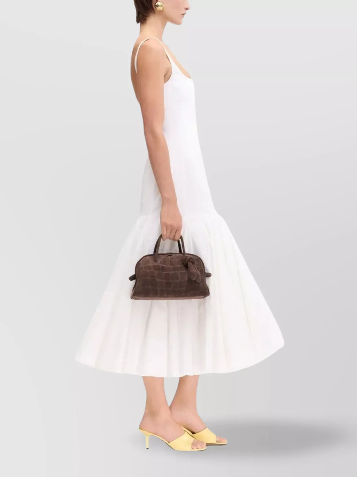 Jacquemus Agave Flared Midi Dress With Square Neckline