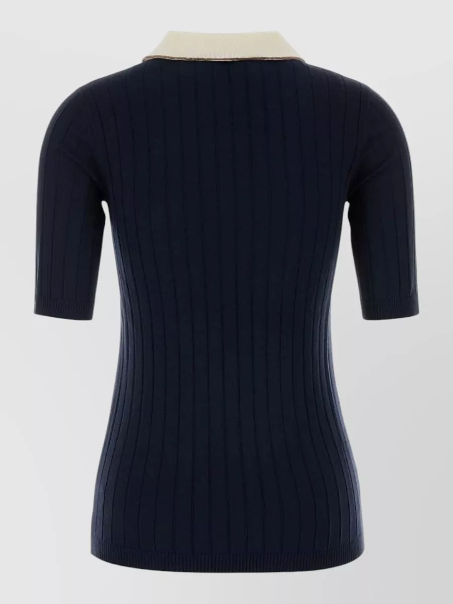 Brunello Cucinelli Ribbed Slim-Fit Short-Sleeve Polo Shirt