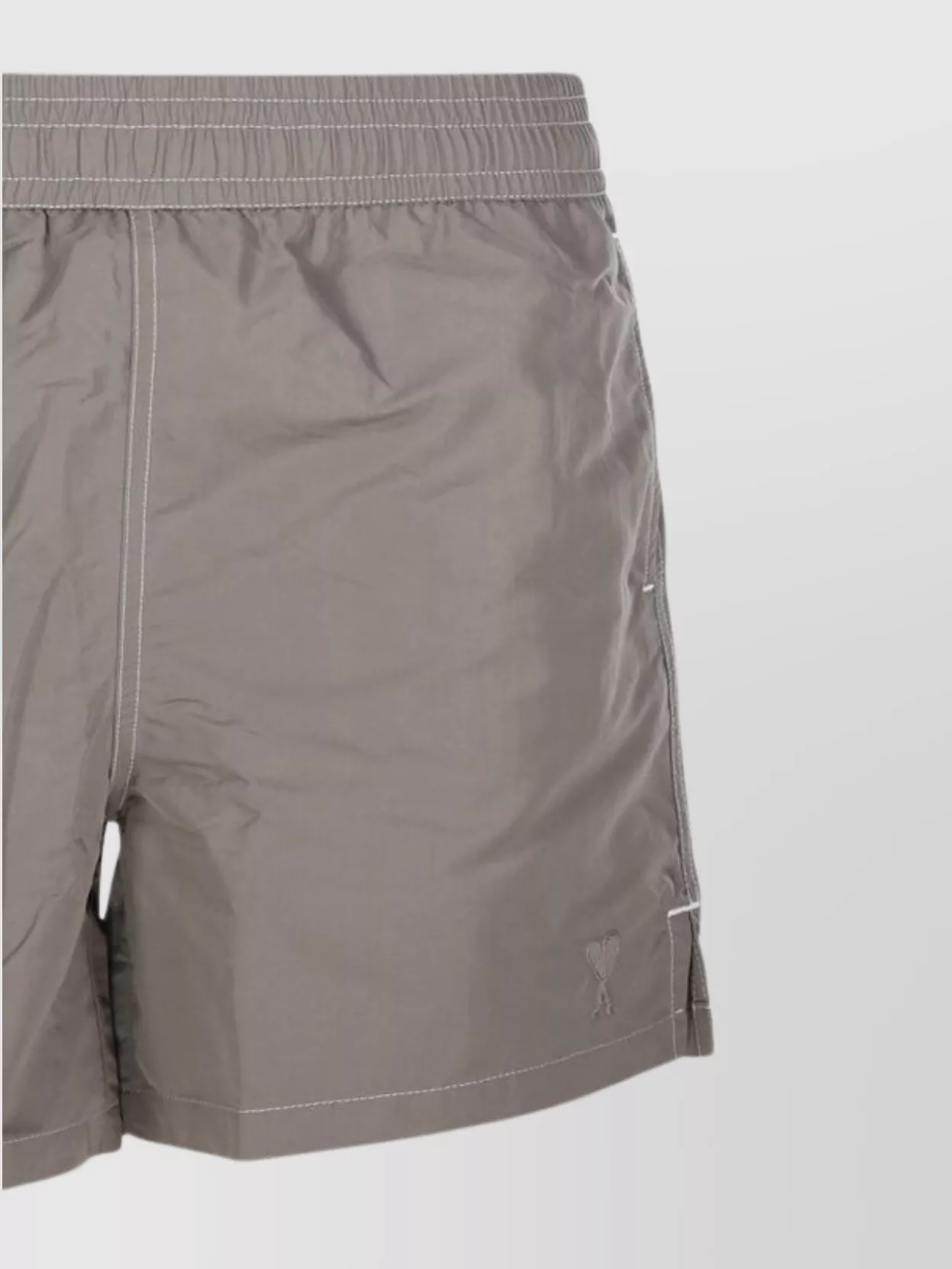 Ami Paris Mid-Length Beach Shorts Side Slits
