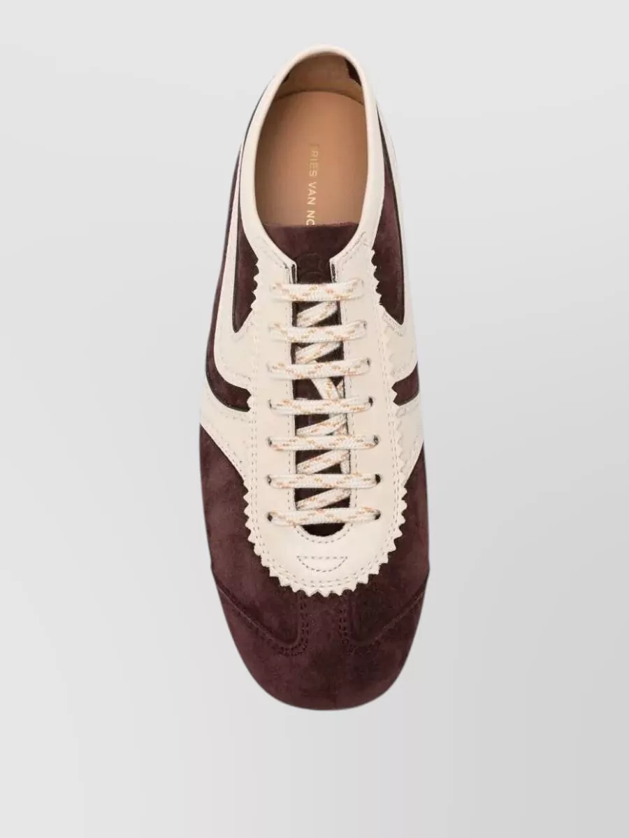 Dries Van Noten Leather Paneled Low-Top Sneakers