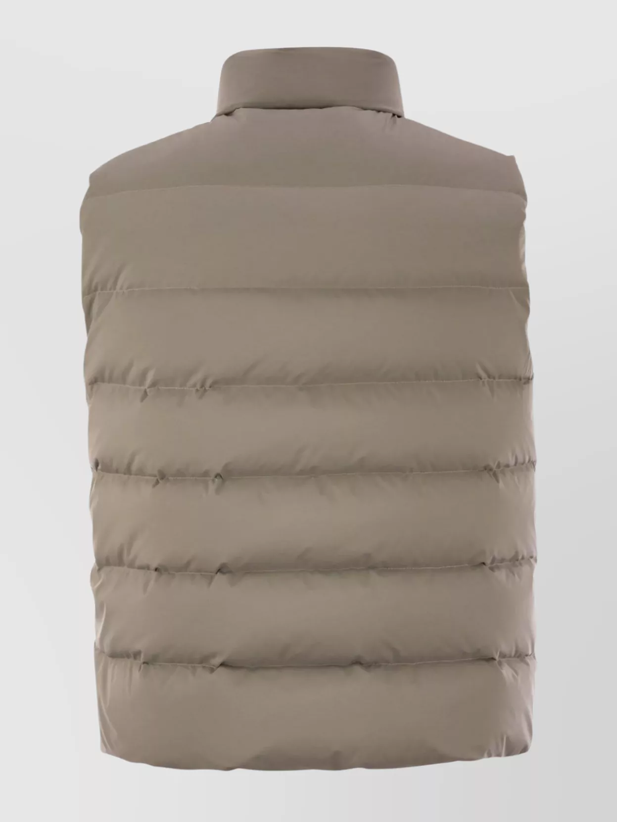 Fay Sleeveless High Neck Padded Front Pockets Coat In Neutral