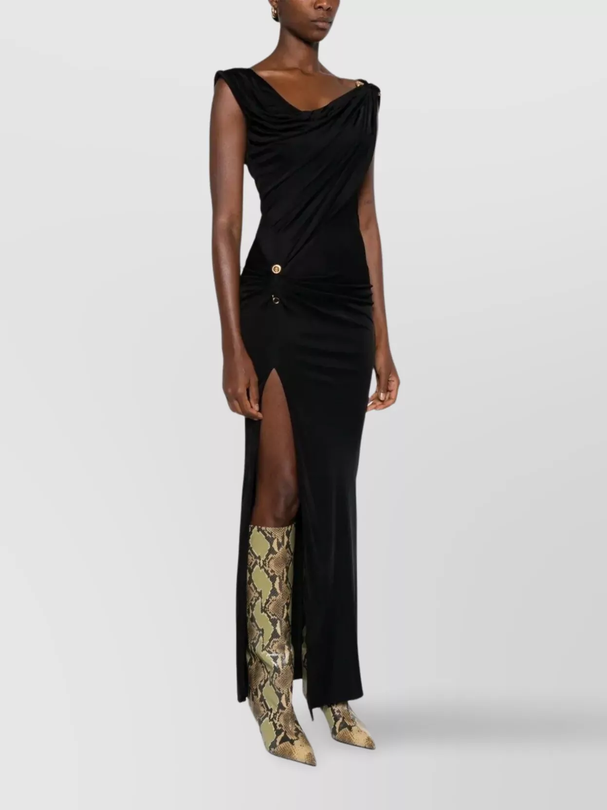 Versace Asymmetrical Draped Evening Gown