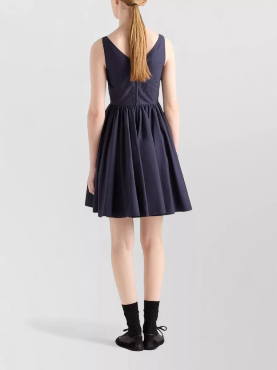 Prada Sleeveless Dress Scoop Neck Knee Length